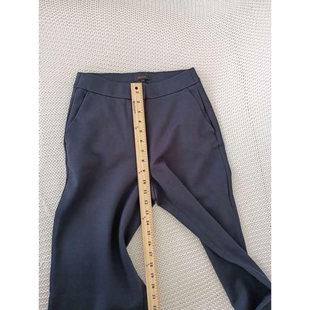 Quince Navy Blue Ultra Stretch Ponte Trouser Wide Leg Pants S W27 High Waisted - Picture 12 of 16